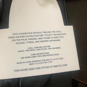 Charter Club leather gloves w/“touch” technology